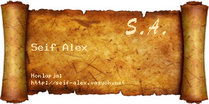 Seif Alex névjegykártya